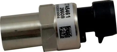 Kältemitteldrucksensor mit metallischem Gehäuse und elektrischer Anschlusstechnik, geeignet für Anwendungen von Wolf Heizsystemen.